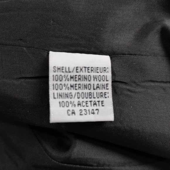 Talbots Merino Wool Open Front Blazer Collared Career Jacket Charcoal Gray 10 - Picture 11 of 12